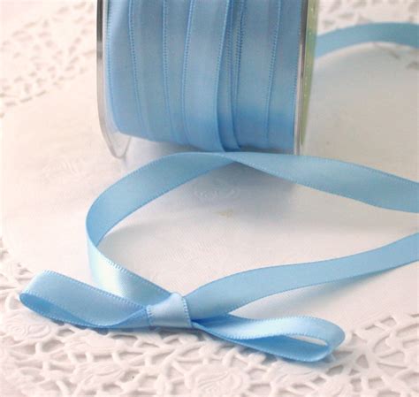 Light Blue Satin Ribbon 3/8 Wide by the Yard Double Faced - Etsy