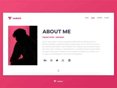 About me | Portfolio Website UI by Vedant Patel on Dribbble