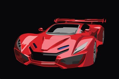 Sports Red Car Vector Illustration