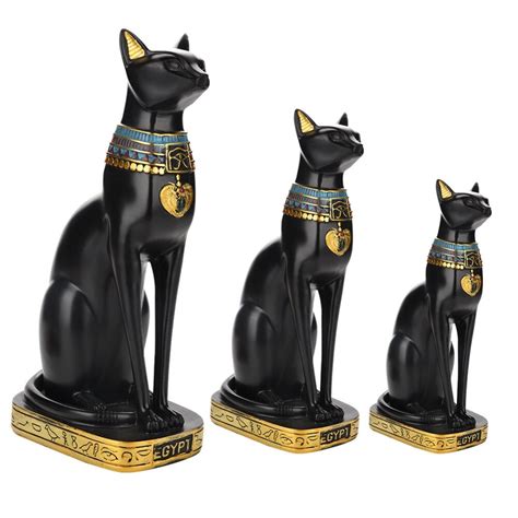 Egyptian Cat Figurine Statue Decoration Goddess Bastet Incarnation Cat ...