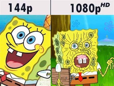 Spongebob Squarepants in 144p vs. 1080p HD | Resolution Comparisons | Know Your Meme