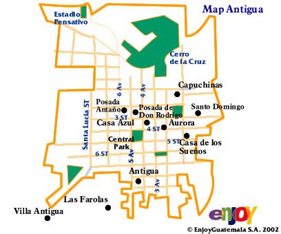 Map, Antigua Guatemala