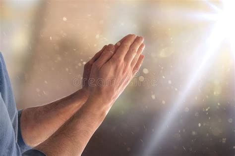 Man Praying in Church with Hands with Palms Together Flash Stock Photo - Image of church, hands ...