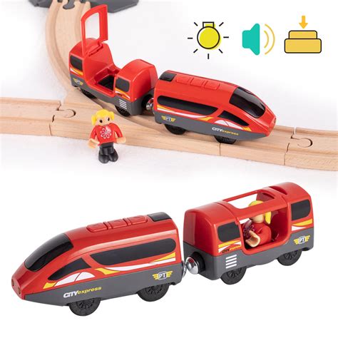 Buy BRINJOY Battery Operated Action Locomotive Train, Powerful Engine ...