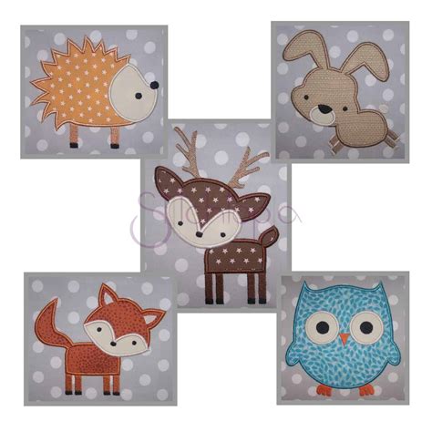 Forest Animals Applique Design Set | Instant Download | Stitchtopia