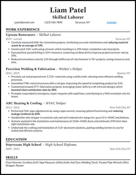 7 General Laborer Resume Examples Built to Work in 2024