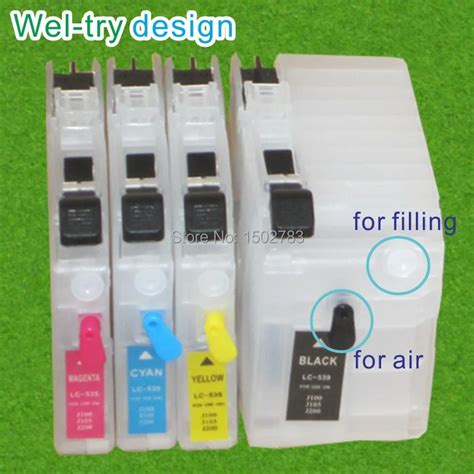 Refillable ink Cartridge for Brother DCP J100 DCP J105 MFC J200 (J100 ...