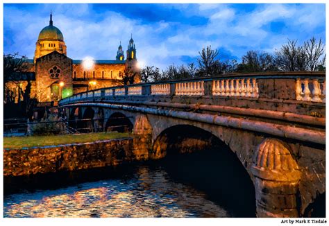 Dusk in Galway - Cathedral On The Corrib Art Print - MarkOnArt