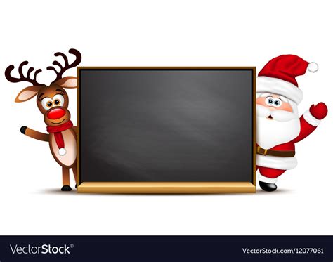 Christmas background reindeer and santa claus Vector Image