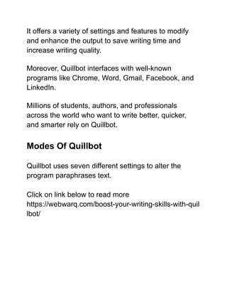 Boost Your Writing Skills With Quillbot | PDF