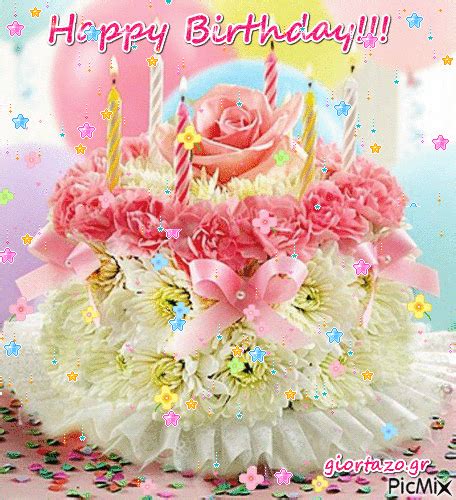 Pastel Floral Happy Birthday Cake Gif Pictures, Photos, and Images for Facebook, Tumblr ...