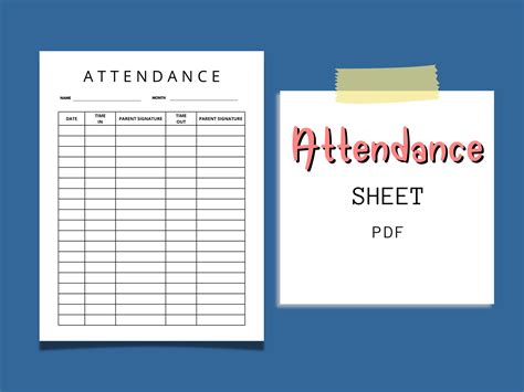 Childcare Attendance Sheet Daycare Attendance Sheets Printable Attendance Sheet Parents Sign in ...