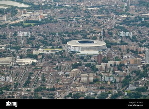 An aerial view of the new Tottenham Hotspur football stadium, North ...