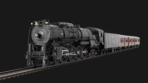 Santa Fe 3751 Steam Locomotive 3D model animated rigged | CGTrader