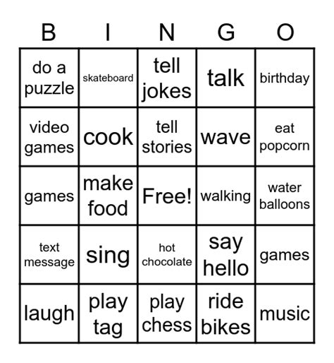 Friends Bingo Card