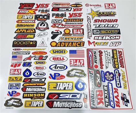 6 Motocross supercross Shoei Racing Stickers Sponsor Logo Bike | Etsy