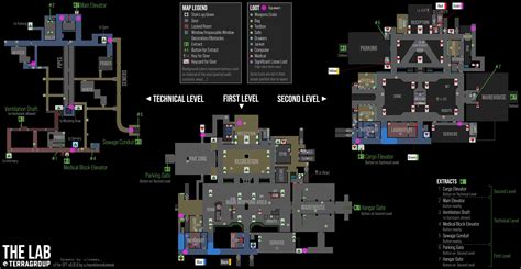 Escape from Tarkov Labs map with Spawns (Original map by @u/monkimonkimonk) : r/EscapefromTarkov