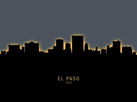 El Paso Texas Skyline Digital Art by Michael Tompsett - Fine Art America