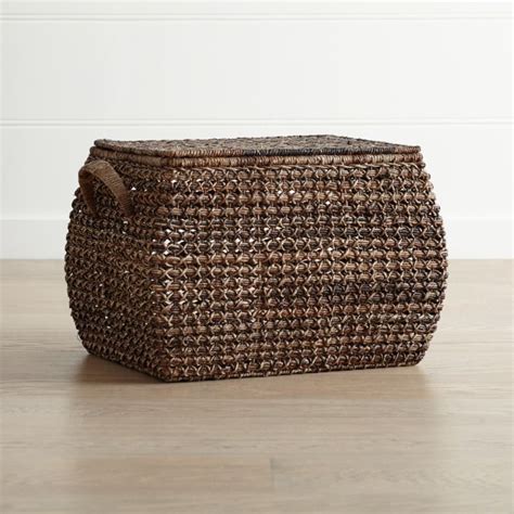 Wicker Basket With Lid, Basket And Crate, Wicker Baskets, Crate And Barrel, Rectangular Baskets ...