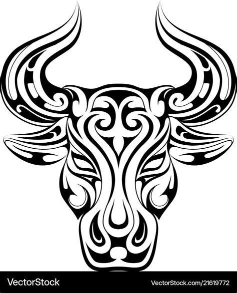 Taurus tattoo as zodiac symbol Royalty Free Vector Image