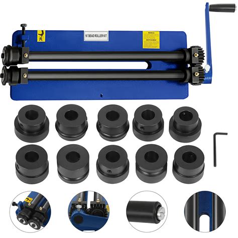 Sheet Metal Bead Roller Machine Steel Gear Drive Bench Mount 18-Gauge w ...