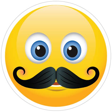 Cute Mustache Emoji Sticker