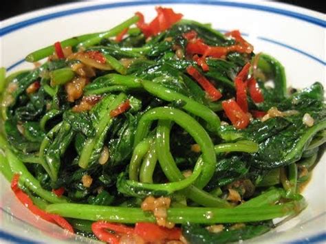 Resep Tumis Kangkung Belacan Gurih Pedas - YouTube