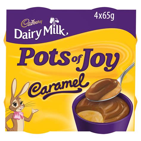 Cadbury Dairy Milk Pots of Joy Caramel Chocolate Dessert 4x65g ...