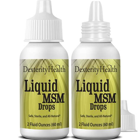 Dexterity Health Liquid MSM Eye Drops 2-Pack of 2 oz. Squeeze-Top Bottles, 100% Sterile, Vegan ...