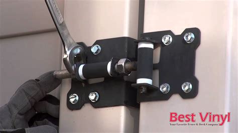 How to adjust gate hinges Best Vinyl - YouTube