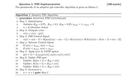 Solved Question 1: PID Implementation[100-marks]The | Chegg.com