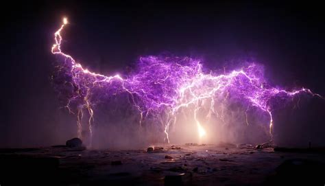 Premium Photo | Purple lightning storm