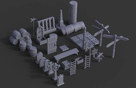 Medieval Props Pack - Wargaming 3D Print Model by AlexGuillen