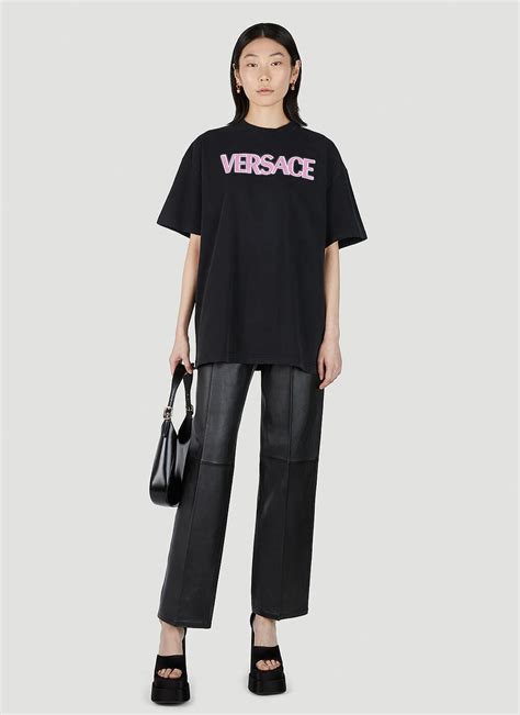 Versace - Logo Print T-Shirt in Black Versace