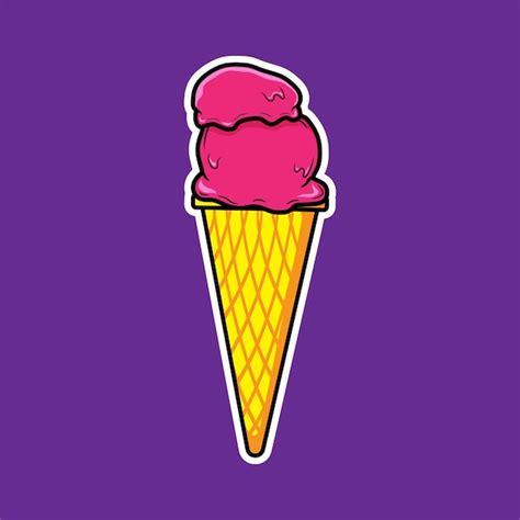 Premium Vector | Neon ice cream on cone