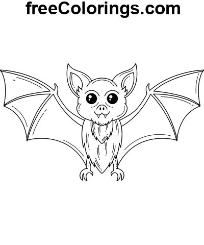 Cartoon Vampire Bat Clip Art Drawing – Free Printable Coloring Pages