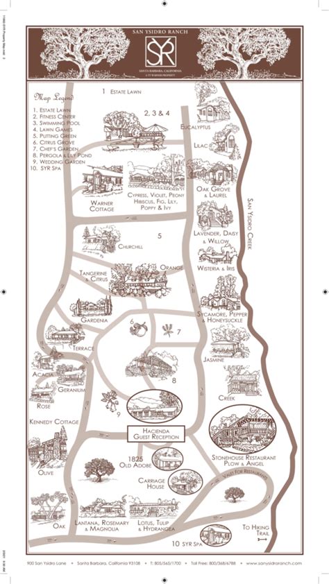 Resort Map of San Ysidro Ranch, CA , United States