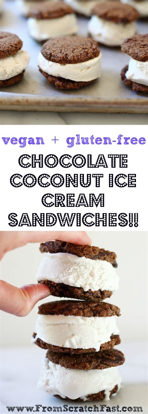 Chocolate Coconut Ice Cream Sandwiches (GF, Vegan)