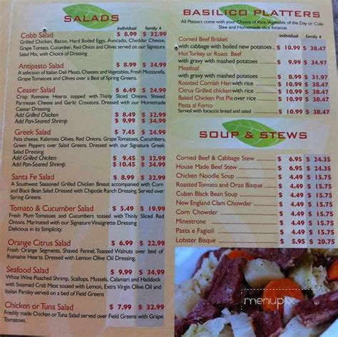 Menu of Basilico NY Deli in Fredericksburg, VA 22401