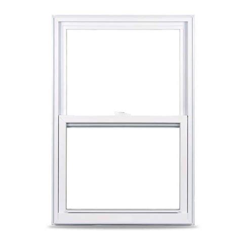 American Craftsman 23.375 in. x 35.25 in. 50 Series Low-E Argon Glass Single Hung White Vinyl ...