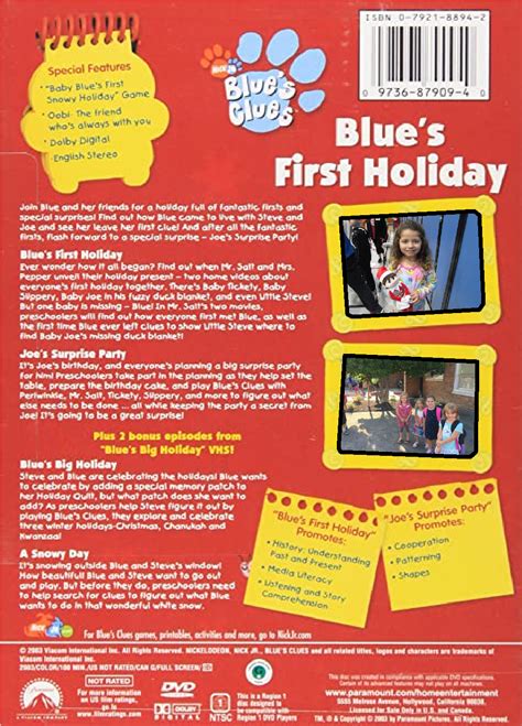 Blue's First Holiday DVD back cover (CS) by Jack1set2 on DeviantArt