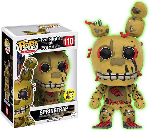 Funko Five Nights at Freddys Funko POP Games Springtrap Exclusive Vinyl Figure 110 Glow-In-The ...