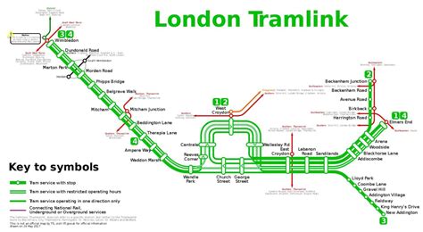 London Tram Map 2023, Stops And Lines - Winterville