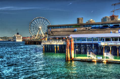 Seattle Ferry Terminal and Skyline