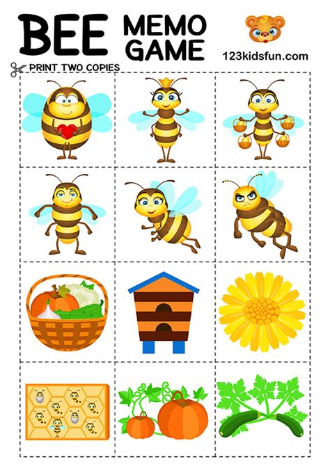 Bee game - Free Printables | 123 Kids Fun Apps