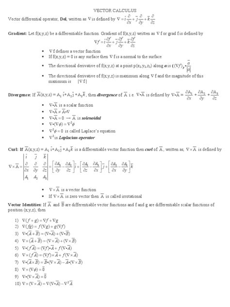 Vectors Cheat Sheet