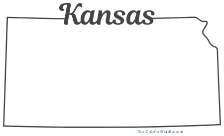 Kansas – Map Outline, Printable State, Shape, Stencil, Pattern | Kansas map, State outline, Map ...