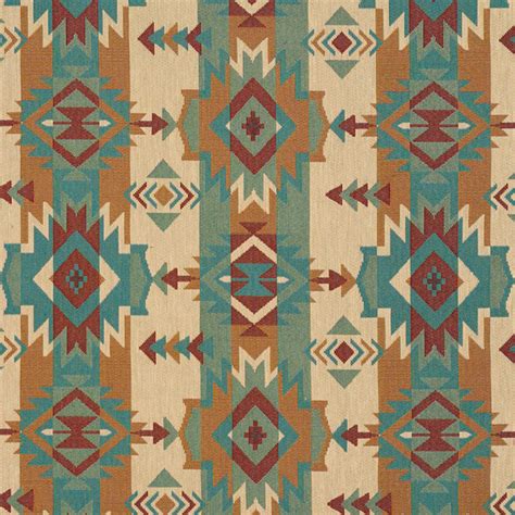 Striped Geometric Southwest Woven Novelty Upholstery Fabric By The Yard - Southwestern ...