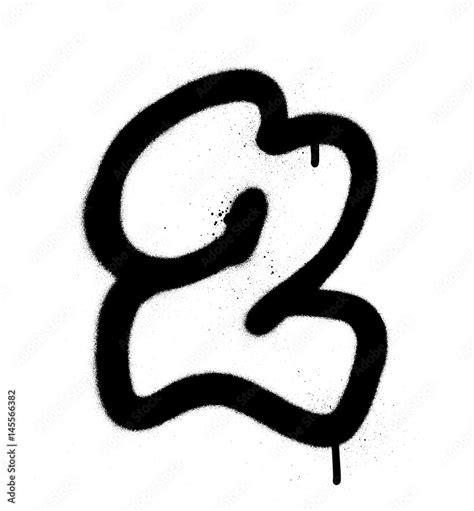 graffiti Bubble Font number 2 in black on white dripping Stock Vector | Adobe Stock