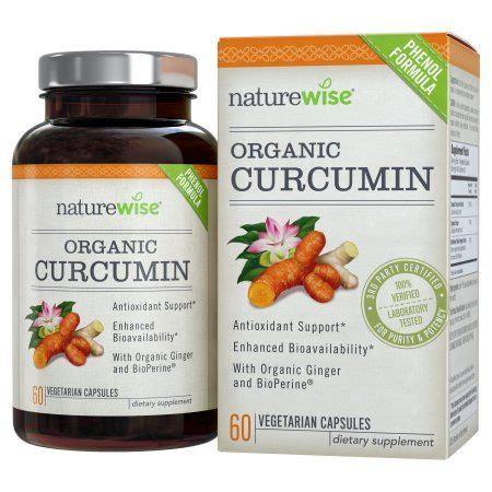 NatureWise Organic Curcumin Turmeric with Ginger and BioPerine ...